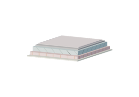 Slab steel profiles and flat brick elements