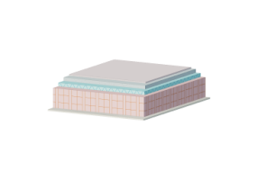Plancher en brique-ciment isol&eacute; extrados