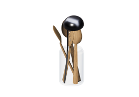 Crockery and cutlery 3D - Container with kitchen utensils