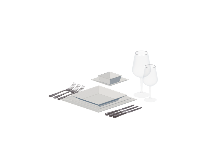 Vaisselle et couverts 3D - Set de cuisine moderne - ACCA... Vaisselle et couverts 3D - Set de cuisine moderne - ACCA...