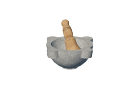 Lou&ccedil;as e talheres 3D - Almofariz de cemento