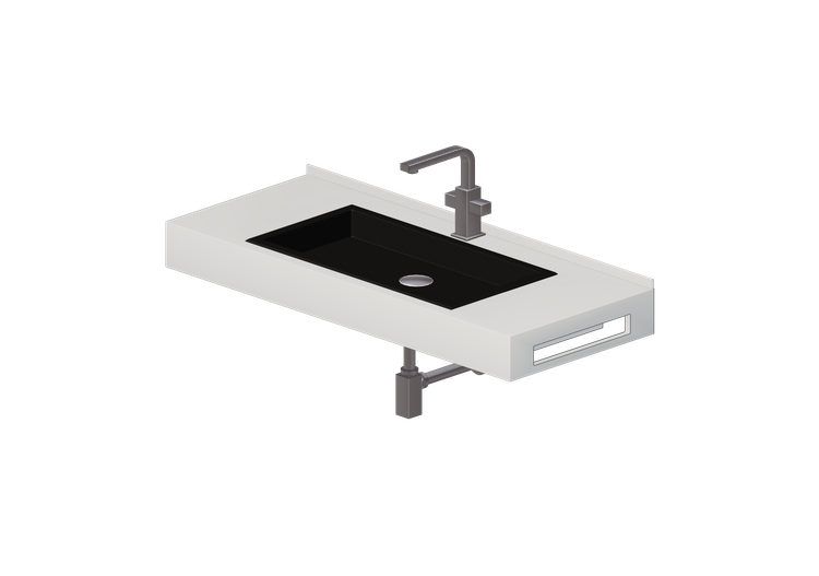 Lavabi 3D - Lavabo Bagno da incasso 1010x420mm - Fiora -... Lavabi 3D - Lavabo Bagno da incasso 1010x420mm - Fiora -...