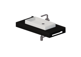 3D Waschbecken - Badezimmer Aufsatzwaschbecken 1010x480mm - Fiora - FPCI2B