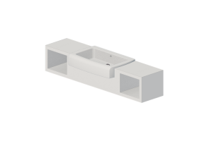 Lavabi 3D - Lavabo con supporto - Flaminia - UNA90V2 - Una