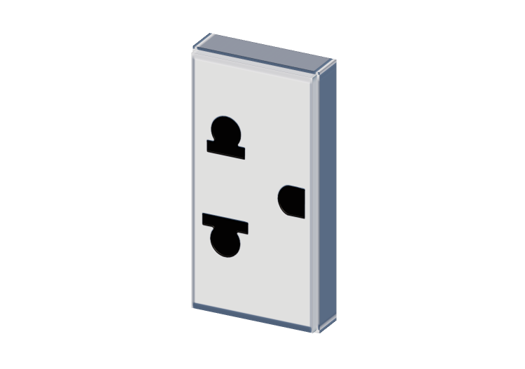 Euro-American socket 2P+E 16 A - 1 M - ACCA software Euro-American socket 2P+E 16 A - 1 M - ACCA software