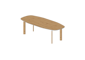 3D Tables - Rectangular Table - Fritz Hansen - Analog - JH83
