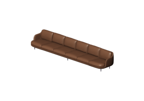 Chairs and Sofas 3D - Six-seater sofa - Fritz Hansen - Lune - JH600