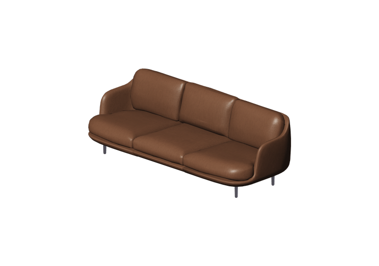 Divani 3D - Divano tre posti - Fritz Hansen - Lune - JH300... Divani 3D - Divano tre posti - Fritz Hansen - Lune - JH300...