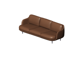 Sof&aacute;s 3D - Sof&aacute; tr&ecirc;s assentos - Fritz Hansen - Lune - JH300