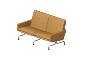 Chairs and Sofas 3D - Two seater sofa - Fritz Hansen - PK31-2