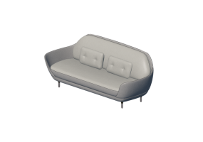 Sof&aacute;s 3D - Sof&aacute; tr&ecirc;s assentos - Fritz Hansen - Favn - JH3