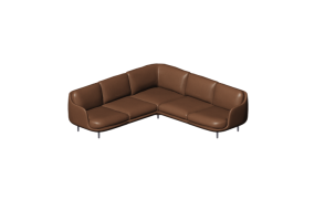 Poltronas y Sof&aacute;s 3D - Sof&aacute; con pen&iacute;nsula - Fritz Hansen - Lune - JH510