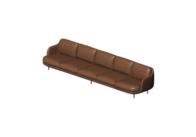 Poltronas y Sof&aacute;s 3D - Sof&aacute; de cinco plazas - Fritz Hansen - Lune - JH500