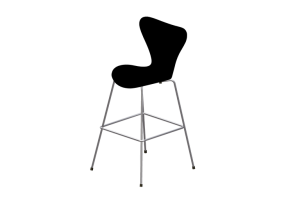 Sedie 3D - Sgabello con seduta imbottita - Fritz Hansen - Serie 7 - 3197