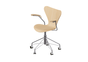 Chaises 3D - Chaise avec assise en bois - Fritz Hansen - Serie 7 - 3217