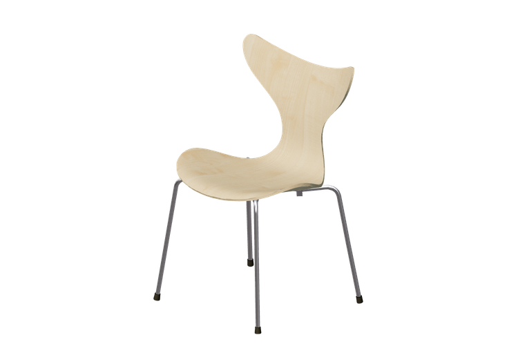 Cadeira 3D - Cadeira com assento de madeira - Fritz Hansen... Cadeira 3D - Cadeira com assento de madeira - Fritz Hansen...