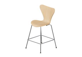 3D Chairs - Stool with wooden seat - Fritz Hansen - Series 7 - 3187