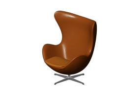 Poltronas 3D - Poltrona girat&oacute;ria de couro - Fritz Hansen - Egg - 3316