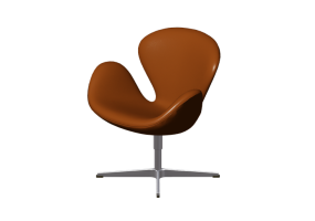 Poltronas 3D - Poltrona com assento de couro - Fritz Hansen - Swan - 3320