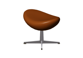 3D Arm Chairs - Swivel leather stool - Fritz Hansen - Egg - 3127