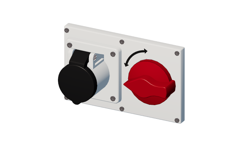 Prise verrouillable horizontale avec interrupteur IP 44 480... Prise verrouillable horizontale avec interrupteur IP 44 480...