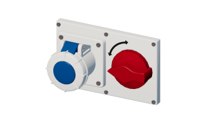 Presa interbloccata orizzontale con interruttore IP 67 200 V - 250 V