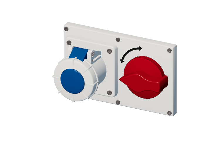 Prise verrouillable horizontale avec interrupteur IP 67 200... Prise verrouillable horizontale avec interrupteur IP 67 200...