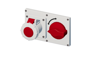 Toma horizontal interbloqueada con interruptor IP 67 380 V - 480 V