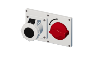 Toma horizontal interbloqueada con interruptor IP 67 480 V - 1000 V