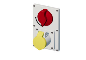 Presa interbloccata verticale con interruttore IP 44 100 V - 130 V