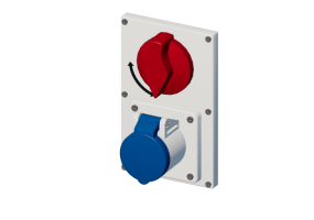 Toma vertical interbloqueada con interruptor IP 44 200 V - 250 V