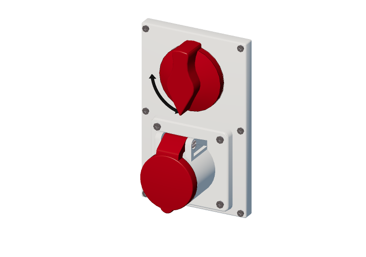 Toma vertical interbloqueada con interruptor IP 44 380 V -... Toma vertical interbloqueada con interruptor IP 44 380 V -...