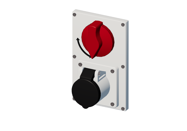 Vertical interlocked socket with switch IP 44 480 V - 1000... Vertical interlocked socket with switch IP 44 480 V - 1000...
