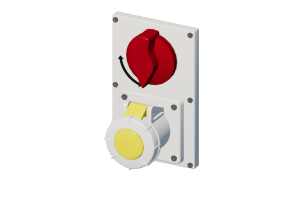 Prise verrouillable verticale avec interrupteur IP 67 100 V - 130 V
