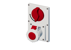 Toma vertical interbloqueada con interruptor IP 67 380 V - 480 V