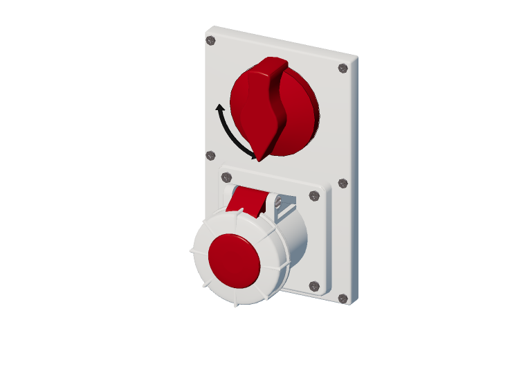 Vertical interlocked socket with switch IP 67 380 V - 480 V... Vertical interlocked socket with switch IP 67 380 V - 480 V...