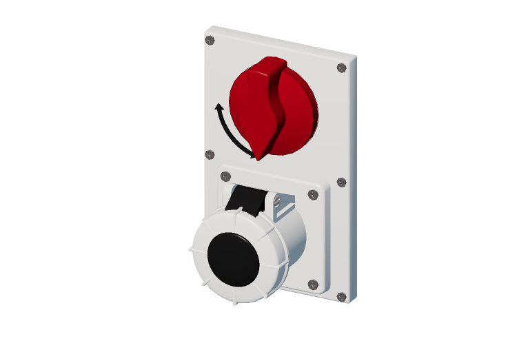 Prise verrouillable verticale avec interrupteur IP 67 480 V... Prise verrouillable verticale avec interrupteur IP 67 480 V...