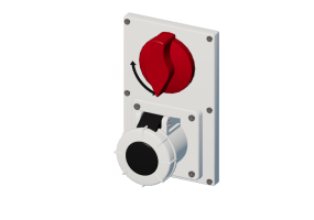 Vertical interlocked socket with switch IP 67 480 V - 1000 V