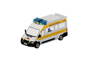 Autom&oacute;veis 3D - Ambul&acirc;ncia