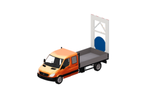 3D Cars - Box van with protection signal