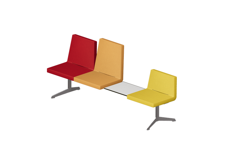 Cadeira 3D - Cadeiras longarinas 3 assentos e mesa de... Cadeira 3D - Cadeiras longarinas 3 assentos e mesa de...