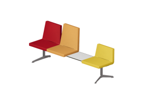 Sillas 3D - Hilera de sillas 3 plazas y mesa de apoyo - Hitch Mylius - hm213e