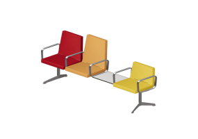 Cadeira 3D - Cadeiras longarinas 3 assentos e mesa de centro - Hitch Mylius - hm213f