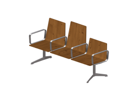 3D Chairs - 3 seater bench - Hitch Mylius - hm213d