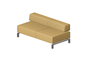 3D Sessel - Sofa 2-Sitzer aus Stoff oder Leder - Hitch Mylius - hm991d