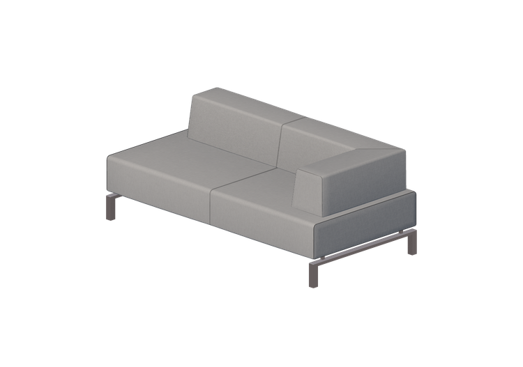3D Arm Chairs - 2 seater fabric upholstered armchair -... 3D Arm Chairs - 2 seater fabric upholstered armchair -...