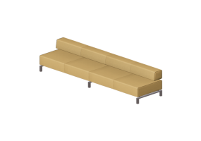 3D Sessel - Sofa 4-Sitzer aus Stoff oder Leder - Hitch Mylius - hm991f