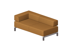 3D Arm Chairs - 2 seater fabric or leather upholstered armchair - Hitch Mylius - hm991g