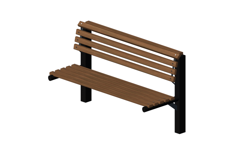 Panchine e Fioriere 3D - Panchina in legno e metallo... Panchine e Fioriere 3D - Panchina in legno e metallo...
