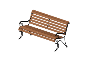 Bancos 3D - Banco de madeira e metal 150x66x85cm - Hobbyka &ndash; Voyage